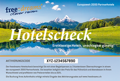 Ihr Hotelgutschein für 3 Übernachtungen für 2 Personen im Wunschhotel