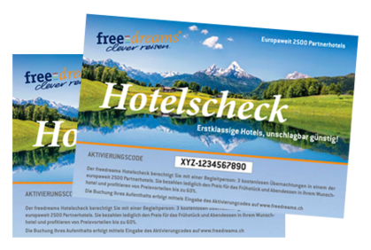 2 freedreams Hotelschecks
%color_start%Dank VCS CHF 50.– sparen!%color_end%